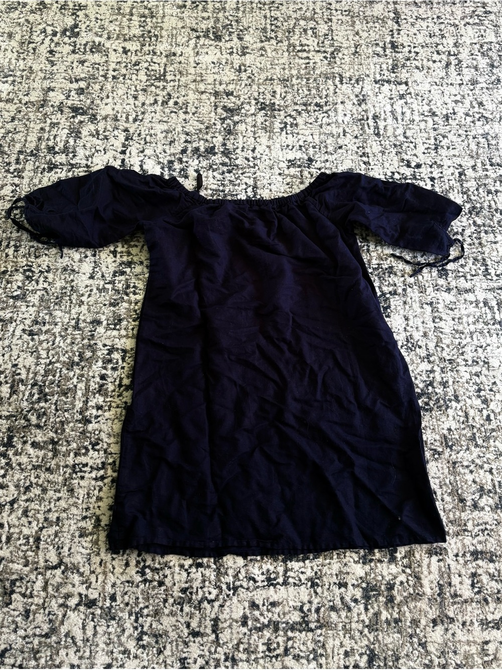 J. Crew Factory Navy Off-the-Shoulder Swim Coverup